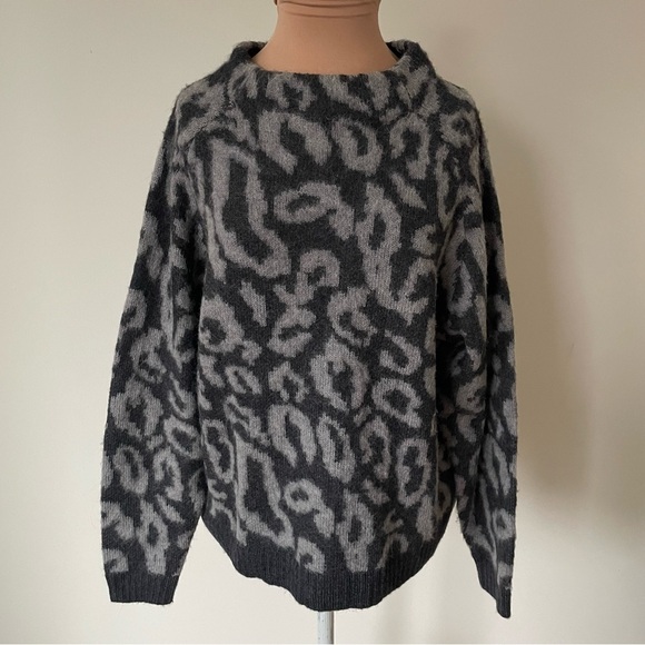 By Malene Birger Soft Jacquard Fensia Dark Grey Melange Alpaca Wool Pullover M - Picture 2 of 9